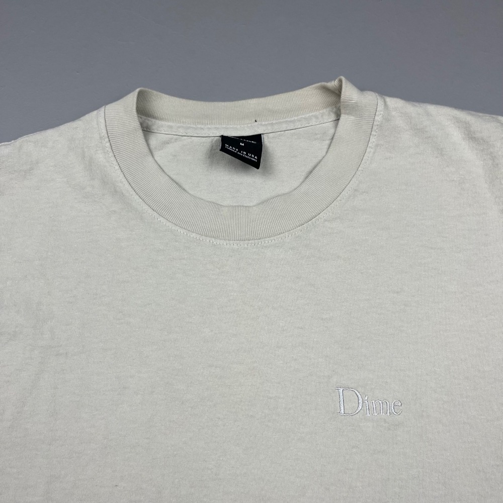 Dime T-Shirt Mens Size M Gray Embroidered Logo Short Sleeve Cotton Skate Tee
